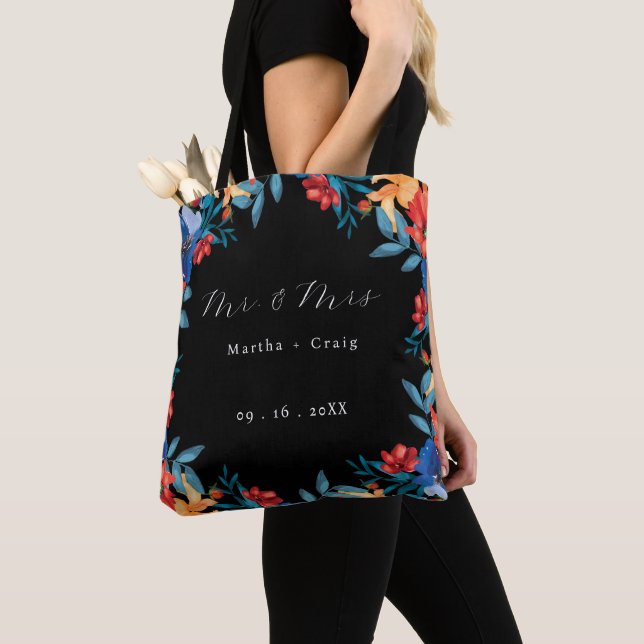 Wasserfarbe mexikanische Fiesta Blume Hochzeit Sch Tasche (Von Nahem)