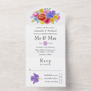 Wasserfarbe mexikanische Fiesta Wedding All In One Einladung