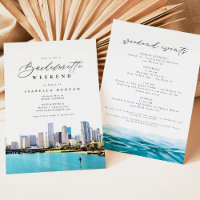 Wasserfarbe Miami Skyline Tropical Beach Island