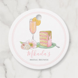 Wasserfarbe Mimosa und Tropfen Bridal Brunch Brida Geschenkanhänger
