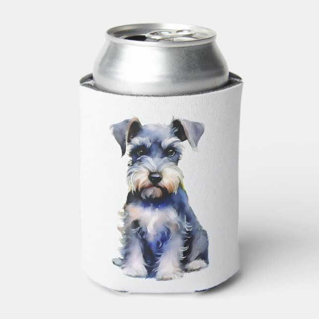 Wasserfarbe Miniatur Schnauzer Dosenkühler (Kanne Vorderseite)