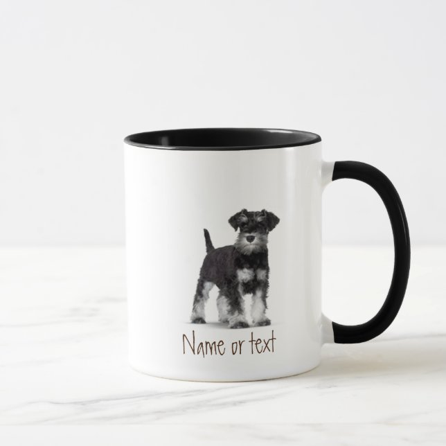 Wasserfarbe Miniatur Schnauzer Hund individuell Tasse (Rechts)