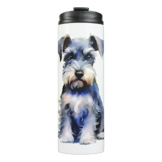 Wasserfarbe Miniatur Schnauzer Thermosbecher