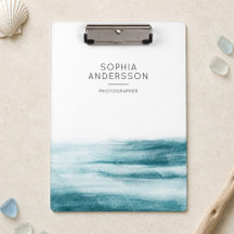 Wasserfarbe Minimalistischer trockener Blauer Ozea