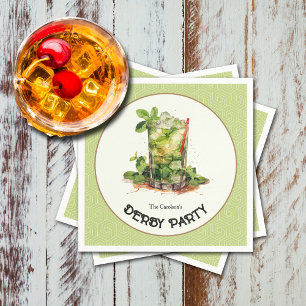 Wasserfarbe Minze Julep Derby Party Serviette