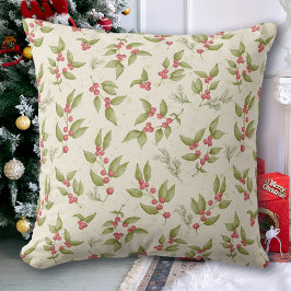 Wasserfarbe Mistletoe Berries Weihnachten Kissen