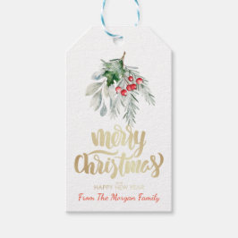 Wasserfarbe Mistletoe Frohe Weihnachten Geschenkanhänger