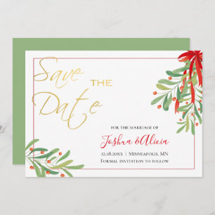 Wasserfarbe Mistletoe   Hochzeit Save The Date