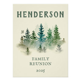 Wasserfarbe Misty Holz Retro Rustikal Poster