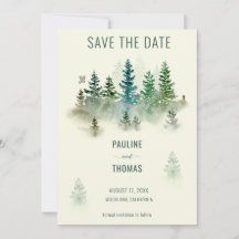 Wasserfarbe Misty Woodland Rustikale Hochzeit