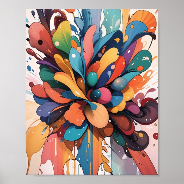 Wasserfarbe mit schwimmendem Wasser Poster (Vorne)