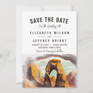 Wasserfarbe Moab Arches Park Utah Save the Date Einladung