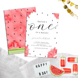 Wasserfarbe Modern Einmal im Melon Rote Wassermelo Einladung