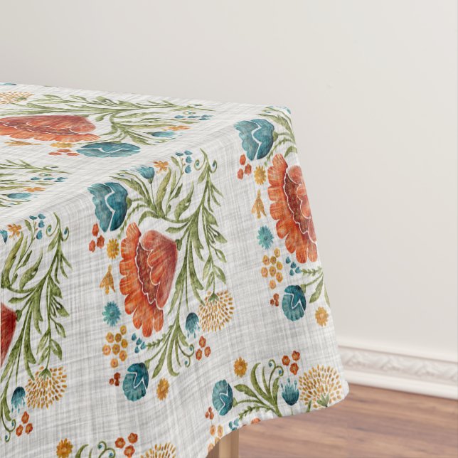 Wasserfarbe Moderne Blume Motif Earthy Whimsical Tischdecke (Beispiel)