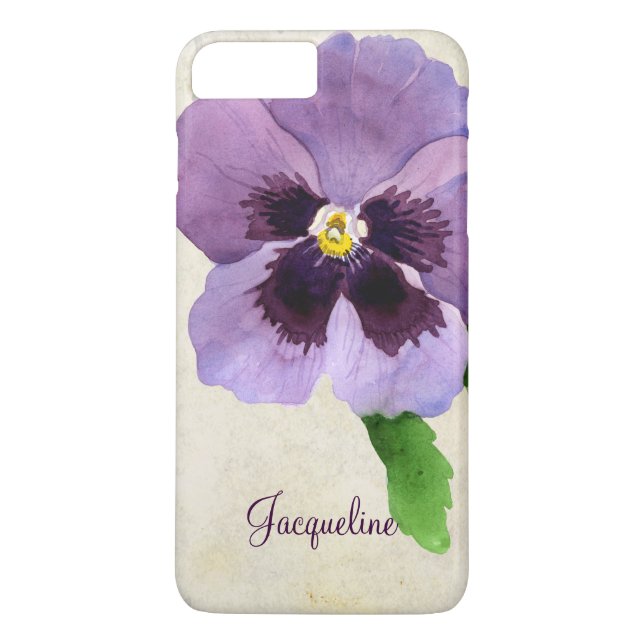 Wasserfarbe Moderne, feine Pansi Floral Personalis Case-Mate iPhone Hülle (Rückseite)