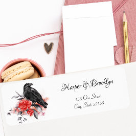 Wasserfarbe Moderne gotische schwarze Rote Rose