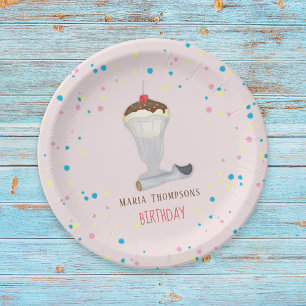 Wasserfarbe Moderne Rustikale Niedliche Eisdiele Pappteller