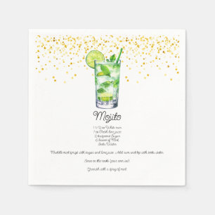 Wasserfarbe Mojito Benutzerdefiniertes Getränk Rez Serviette