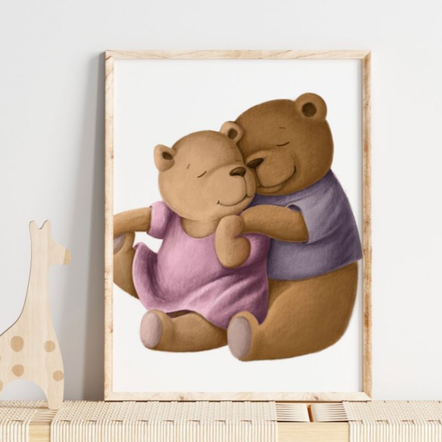 Wasserfarbe Momma und Daddy Bear | Bärenwand Poster (Von Creator hochgeladen)