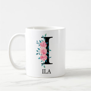 Wasserfarbe-Monogramm benutzerdefinierter Einzelbu Kaffeetasse