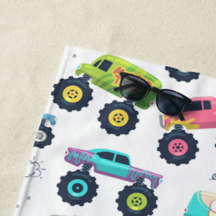 Wasserfarbe Monster-Autolaster für Kinder Strandtuch