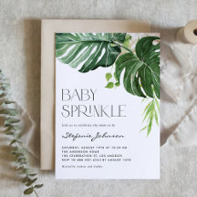 Wasserfarbe Monstera Blätter Summer Baby Sprinkle
