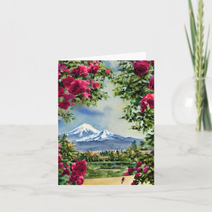 Wasserfarbe Mt Hoot und Rose individuell anpassbar Karte