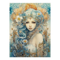 Wasserfarbe Mysteriös Maiden