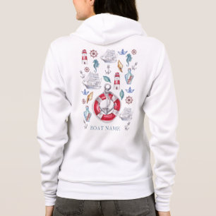 Wasserfarbe Name des Personalisierten Schiffes Hoodie