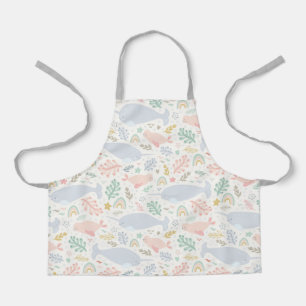 Wasserfarbe Narwhal & Siegel Muster Schürze