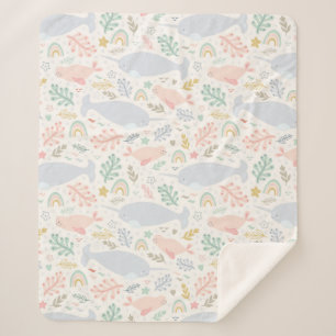 Wasserfarbe Narwhal & Siegel Muster Sherpadecke