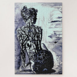Wasserfarbe - Natur Lady - Kunst - Anpassbar -