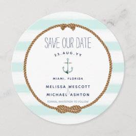Wasserfarbe Nautic Knot Sea Foods Save the Date Einladung