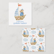 Wasserfarbe Nautische Bären Sailboat Geschenkanwei