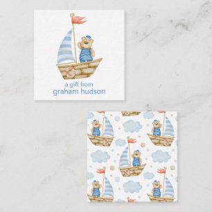 Wasserfarbe Nautische Bären Sailboat Geschenkanwei Mitteilungskarte