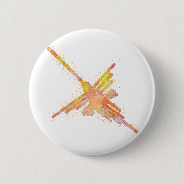 Wasserfarbe Nazca Hummingbird Button (Vorderseite)