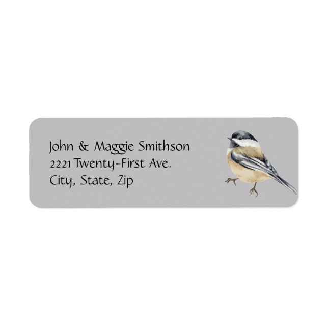 Wasserfarbe Niedlich Chickadee Bird Kunst, Dichtun (Vorne)