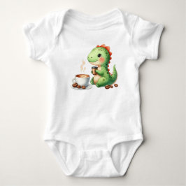 Wasserfarbe Niedlich Dinosaurier T Rex Trinkkaffee Baby Strampler