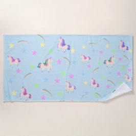 Wasserfarbe niedlich Einhorn Regenbogensterne Must Strandtuch