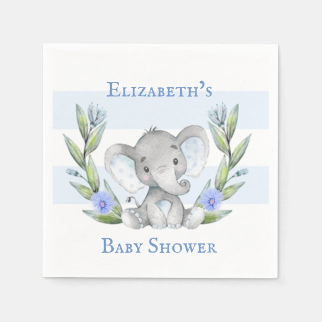 Wasserfarbe Niedlich Elephant Boy Baby Dusche Serviette (Vorderseite)