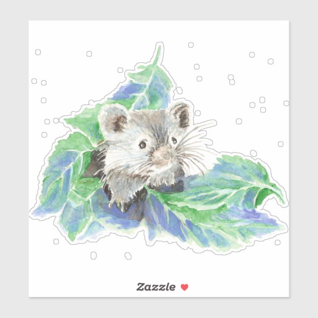 Wasserfarbe Niedlich Hamster Tier Aufkleber (Blatt)