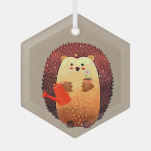 Wasserfarbe Niedlich Igel Gartentier Ornament Aus Glas