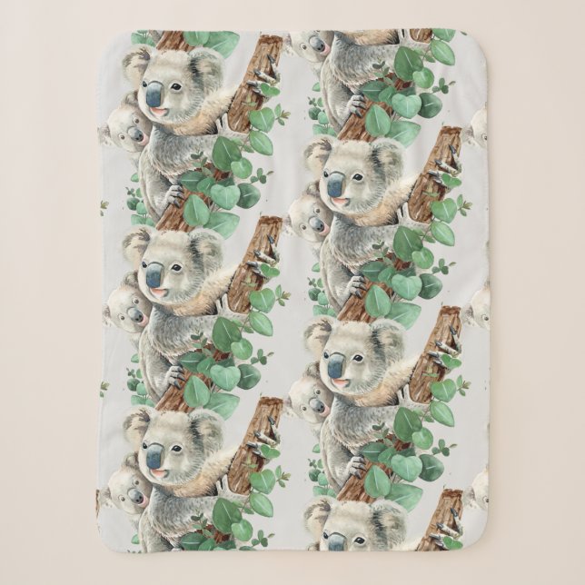 Wasserfarbe Niedlich Koala Bär Wilhelm Tell Sherpadecke (Vorderseite)