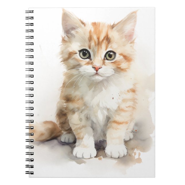 WASSERFARBE NIEDLICH ORANGE TABBY KITTEN NOTIZBLOCK (Vorderseite)