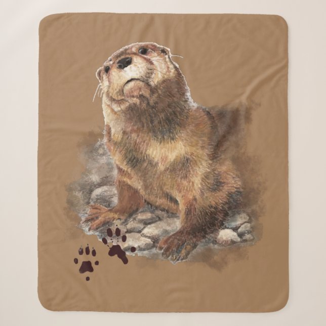 Wasserfarbe Niedlich Otter Tierwelt Art: Sherpadecke (Vorderseite)