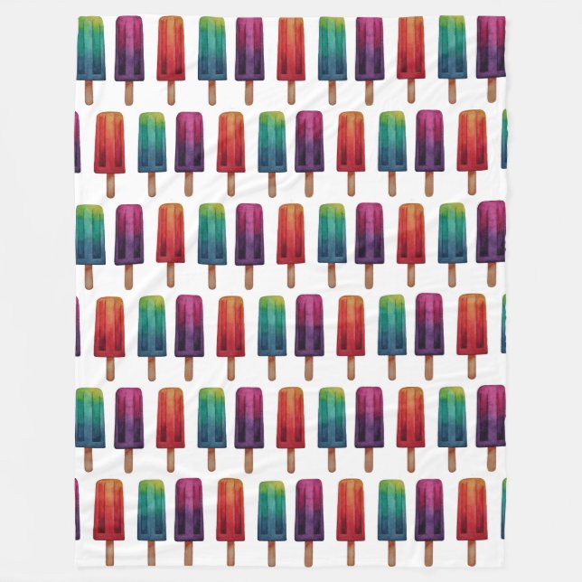 Wasserfarbe Niedlich Popsim Eis Cremes Fleecedecke (Vorderseite)