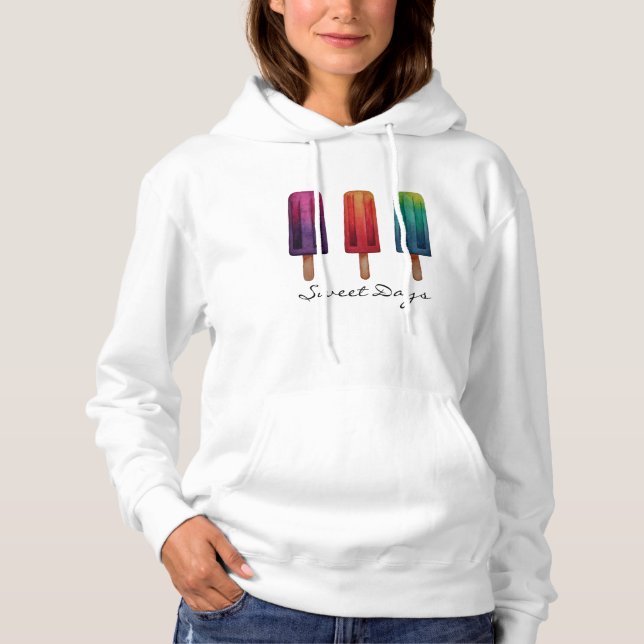 Wasserfarbe Niedlich Popsim Eis Cremes Hoodie (Vorderseite)