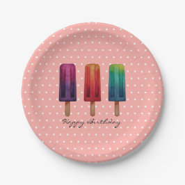 Wasserfarbe Niedlich Popsim Eis Cremes Pappteller