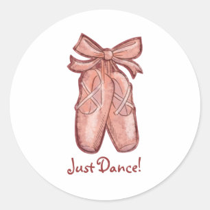Wasserfarbe Niedlich rosa Ballettschuhe Personalis Runder Aufkleber