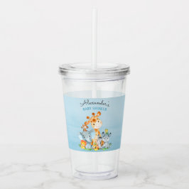Wasserfarbe Niedlich Safari Jungle Animals Kinderd Acryltrinkbecher